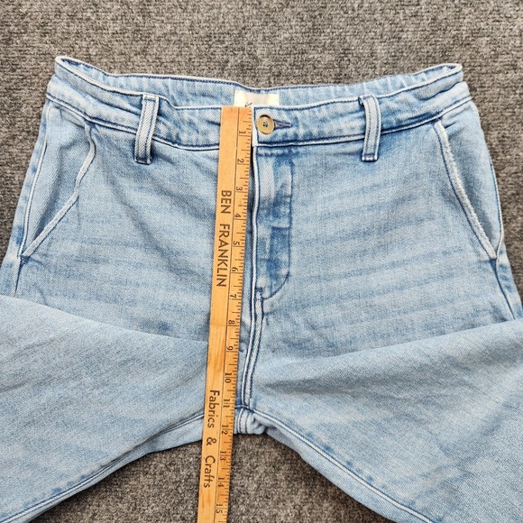 KanCan Wide Leg Jeans Womens 11/29 Light Wash Blue High Rise Crop Stretch Denim - Picture 6 of 9